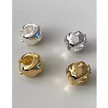 Anenjery Необычные металлические пряжки для ушей для женщин с уникальной личностью, разносторонним темпераментом, изысканные серьги-кольца, ювелирный подарок белый