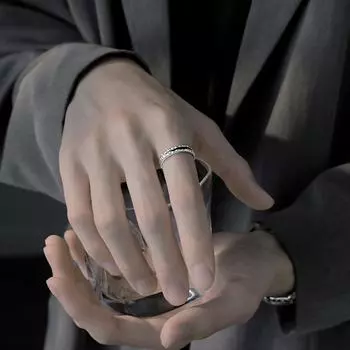 ANENJERY Нерегулярное черное эпоксидное кольцо для женщин и мужчин, модное винтажное хип-поп-кольцо на палец, ювелирные изделия