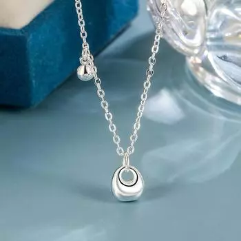 ANENJERY Нерегулярное геометрическое ожерелье с подвеской Модный ретро-дизайн Ниша Ювелирный подарок белый