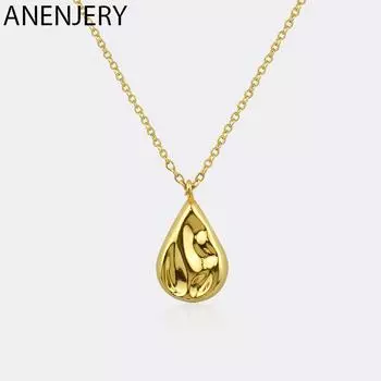 ANENJERY Нерегулярное ожерелье в виде капли воды для женщин, ожерелье с геометрическим рисунком, лучшие подарки, новинка