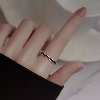 ANENJERY Нерегулярные геометрические черные эпоксидные кольца для женщин, простой дизайн, кольцо, ювелирное изделие, подарок