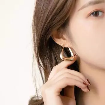 ANENJERY нерегулярные полые U-образные серьги-кольца для женщин, индивидуальные универсальные простые серьги, ювелирный аксессуар