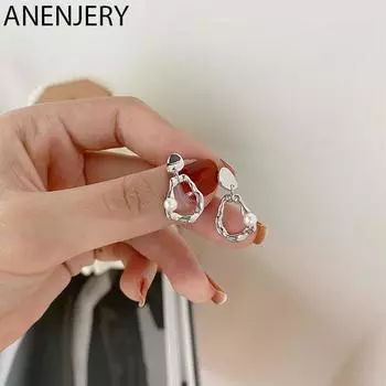 ANENJERY нерегулярные серьги-капли с жемчугом для женщин, геометрические висячие серьги в стиле барокко, вечерние украшения