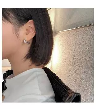 ANENJERY нерегулярные серьги-кольца с полым сердцем Мебиуса для женщин, нишевый дизайн, ювелирные изделия с пряжкой для ушей во французском стиле