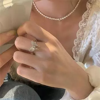 ANENJERY нерегулярные стереоскопические кольца с цирконием и бабочкой для женщин, индивидуальное регулируемое кольцо, ювелирное изделие, подарок