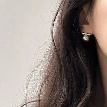 ANENJERY нишевые однолинейные серые серьги с искусственным жемчугом для женщин, модные простые серьги, модные ювелирные аксессуары серый