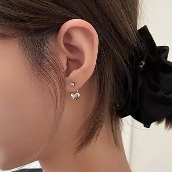 ANENJERY нишевые серьги с надписью в форме сердца для женщин, модные простые гладкие женские серьги, ювелирные аксессуары на каждый день