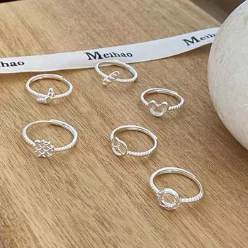 ANENJERY Новое универсальное простое геометрическое кольцо в виде пончика в форме сердца для женщин, которые любят путешествовать, кольцо на указательный палец