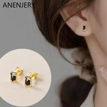 ANENJERY новые модные серьги квадратной формы для женщин, свадебные украшения, элегантные женские серьги золотой