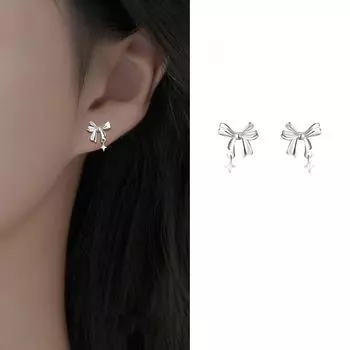 Anenjery Новые серьги-звезды в виде банта для женщин Niche New Temperament Серьги Ювелирные изделия в подарок белый
