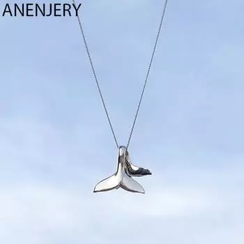 ANENJERY Очаровательное ожерелье с подвеской в виде хвоста русалки для вечерние ювелирных изделий, цепочка на ключицу, колье 40cm plus 5cm