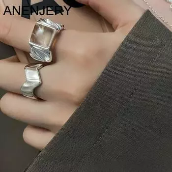 ANENJERY открытые кольца для женщин, креативные нежные украшения, аксессуары принцессы, подарок Resizable серебряный