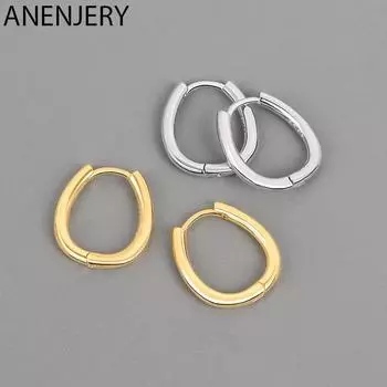 ANENJERY овальные геометрические серьги-кольца женские простые изящные круглые серьги оптом