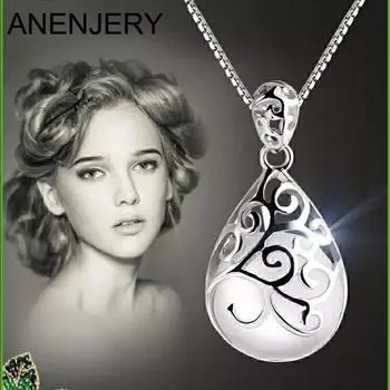 ANENJERY ожерелье с подвеской из натурального кошачьего глаза и опала для женщин, новое модное очаровательное ожерелье для девочек, обручальные украшения