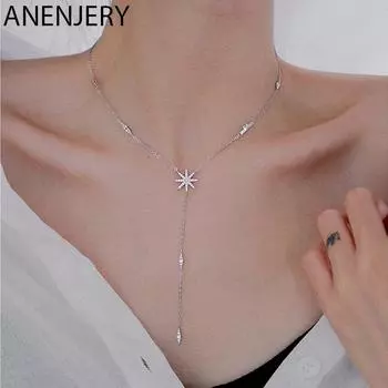 ANENJERY ожерелье со звездой для женщин, цепочка на ключицу, роскошные темпераментные украшения, подарки для девочек