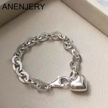 ANENJERY полая круглая цепочка браслет с звеньями в виде сердца для женщин и мужчин, модный нишевый браслет 2023, новый тренд, вечерние ювелирные изделия, подарки