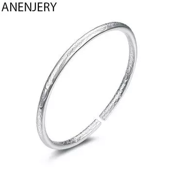 ANENJERY Простые классические браслеты и браслеты в богемном стиле, открывающиеся браслеты для женщин, браслеты S-B26 серебряный