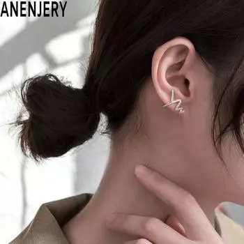 ANENJERY простые высококачественные серьги-молнии, висячие серьги с сеткой, серьги знаменитостей, женские серьги-ветер серебряный
