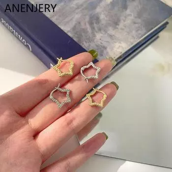 ANENJERY распродажа, стильные женские серьги со звездами, блестящие белые серьги с цирконом, изысканные универсальные женские серьги, модные украшения золотой