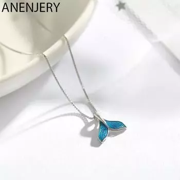 ANENJERY рыбий хвост, эмалированная подвеска на ключицу, ожерелье для женщин, летние изысканные ювелирные изделия, оптовая продажа