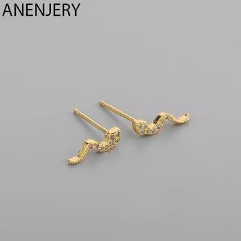 ANENJERY серьги-гвоздики со змеей для женщин и мужчин, минималистичные маленькие крошечные животные, милые украшения