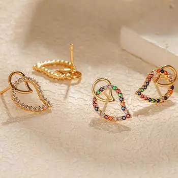 ANENJERY Серьги-гвоздики золотого цвета с геометрическим рисунком для женщин, разноцветные серьги-гвоздики с каплями воды, индивидуалистические вечерние ювелирные изделия, подарки