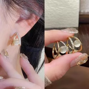 ANENJERY Серьги-кольца с геометрическим крестом из циркония, женские универсальные изысканные роскошные серьги, ювелирные подарки белый