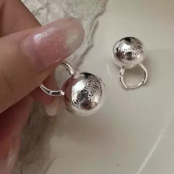 ANENJERY Серьги-кольца с геометрическим шаром и буквами, женские модные, уникальные, простые, роскошные, универсальные, темпераментные, вечерние, ювелирные изделия, подарки белый