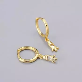 ANENJERY Серьги-кольца с геометрическим узором в виде ракеты, женские простые милые серьги золотого цвета серебряный