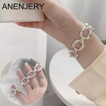 ANENJERY серебряный цвет мертал преувеличивает широкие браслеты-манжеты и браслеты для женщин и мужчин, индивидуальные винтажные тайские серебряные ювелирные изделия, подарки