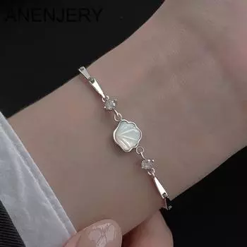 ANENJERY серебряный цветной кулон с пектинидами, браслет с цирконием для женщин, роскошные ювелирные изделия для пожилых людей, вечерние, повседневные