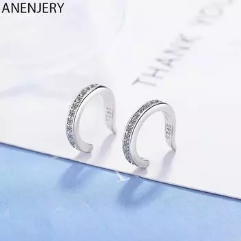 ANENJERY со вкусом Micro Pave Циркон клип на серьги модные серьги-каффы ювелирные изделия для женщин и девочек вечерние оптовая продажа 1 pair золотой