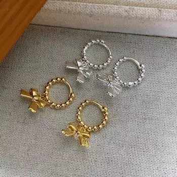 ANENJERY Sweet Girl Bow Ins серьги-кольца для женщин, персональные крутые ювелирные изделия, подарки