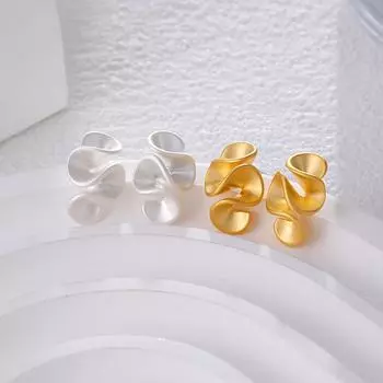 Anenjery Twist противомоскитные спирали волнистые цветочные серьги для женщин без отверстий для ушей клипсы модные универсальные ювелирные изделия подарки слоновая кость