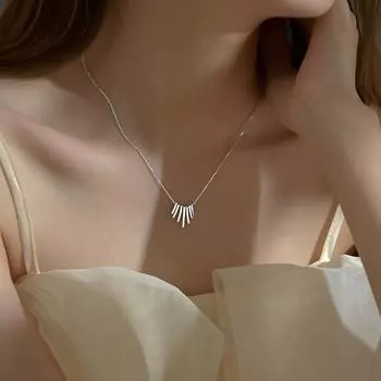 ANENJERY веерообразное ожерелье с кисточками для женщин, индивидуальное геометрическое ожерелье с ключицей, ювелирные изделия