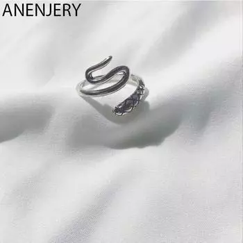 ANENJERY Змеиные тайские серебряные кольца для женщин, регулируемые кольца в форме животных, ювелирные изделия, новинка 2022 года серебряный