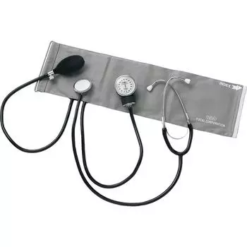 Aneroid Sphygmomanometer with Integrated [Latex-Free] D-Ring Stethoscope, FC-101