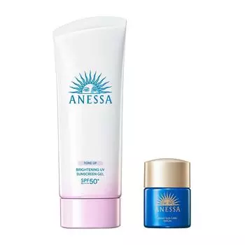ANESSA Brightening UV Gel N Trial Set b Night Suncare Serum Small Set Sunscreen for Makeup Base Waterproof [Quasi-лекарство] SPF50+ PA++++ для лица/тела