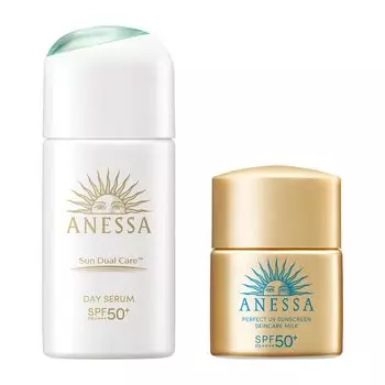 ANESSA Day Serum N Trial Set a UV Tone Up Light Pink For Set Facial Sunscreen Makeup Base Waterproof [квази-лекарство] Утро/День