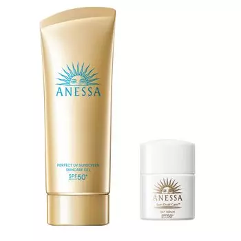 ANESSA Perfect UV Skin Care Gel NA 90 г Дневная сыворотка N Маленький размер Солнцезащитный крем для лица и тела Водостойкая основа под макияж [модель 2024 г.] SPF50+ PA++++