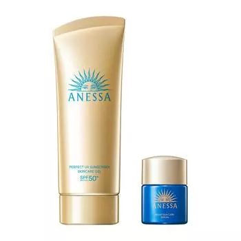 Anessa Perfect UV Skin Care Gel NA Night Sun Care Serum Маленький набор 90 г Солнцезащитный крем для основы под макияж Водостойкий Бестселлеры 2024 года SPF50+ PA++++