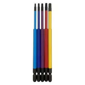 ANEX Color Bit Hexrobe Single Head 150mm with Storage Set of 5 (T10/15/20/25/30) ACTX5-150L