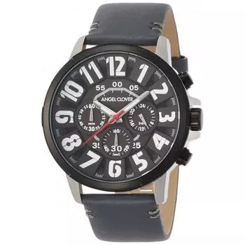 [Angel Clover] Bump 44mm Bu44bk Серые наручные часы Angel Clover Bump Черный циферблат Нержавеющая сталь