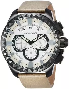 [Angel Clover] Часы прочные серебряные с циферблатом из нержавеющей стали кварцевые 46 мм подлинная гарантия RG46BSV-BE мужские бежевые