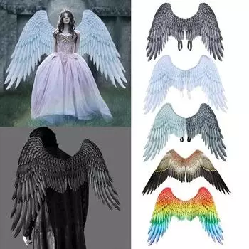 Ангел Демон Крылья Хэллоуин Марди Гра Косплей Ролевые Игры Одевание Костюм Аксессуар wings белый