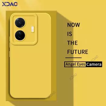 Angel Eyes Square Liquid Silicone Back Cover для VIVO T1 Pro 5G Global Version Мягкий противоударный чехол для телефона VIVOT1 T1Pro 778G Сумки VIVO T1 5G Qual 778G