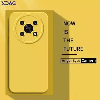 Angel Eyes Square Liquid Silicone Phone Case for Honor X30 X30i 5G 360 Camera Защитный мягкий противоударный чехол HonorX30 Carcasas Honor X30