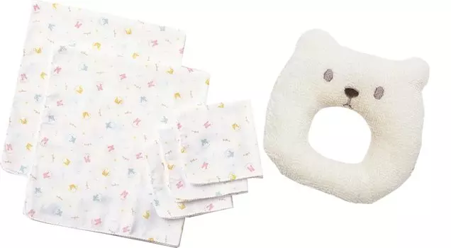 Angel Gauze Niginigi 3 Gauze 2 Bathing Made in Cotton / Set, Handkerchiefs, Gauzes, Niginigi, Japan, 100% (Bear)