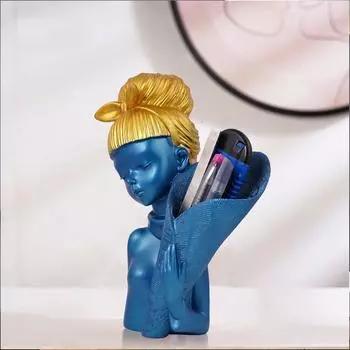 Angel Girl Showpiece for Home Decor | Winged Fairy Statue for Shelves | Blue Resin Figurine, 3.94 Inch