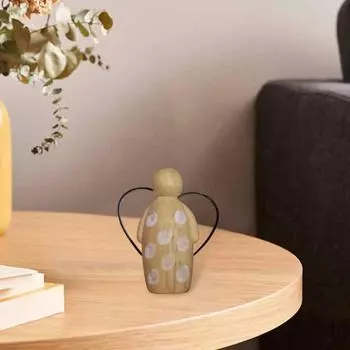 Ангел-хранитель в коробке для особенного друга, деревянная фигурка ангела ручной работы с проволокой